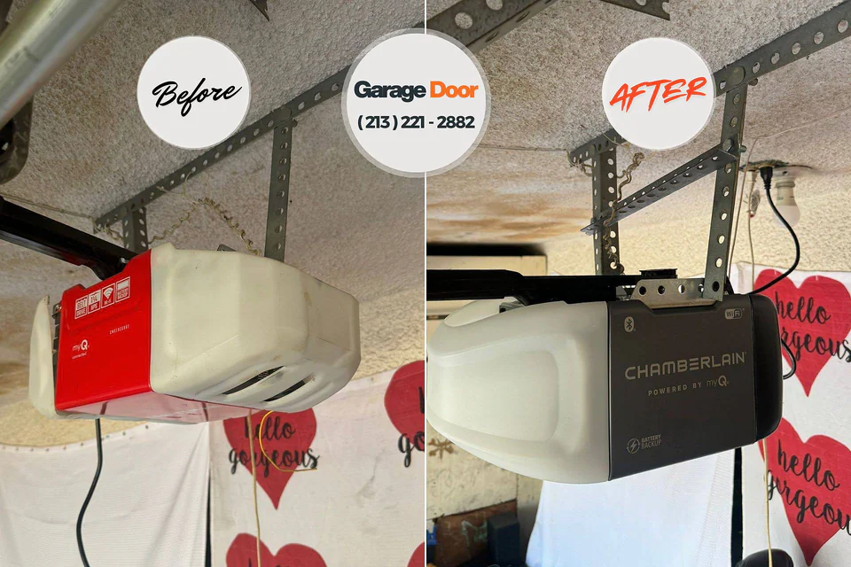 Before and after: garage door repair Greenville, GA